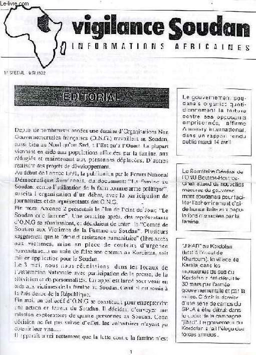 VIGILANCE SOUDAN, INFORMATIONS AFRICAINES, 1992-2006, 100 NUMEROS (INCOMPLET)