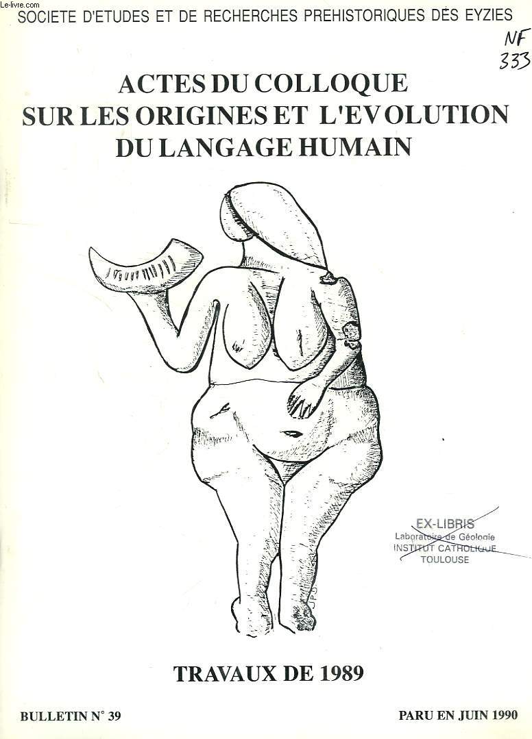 SOCIETE D'ETUDES ET DE RECHERCHES PREHISTORIQUES, LES EYZIES, BULLETIN N 39, JUIN 1990