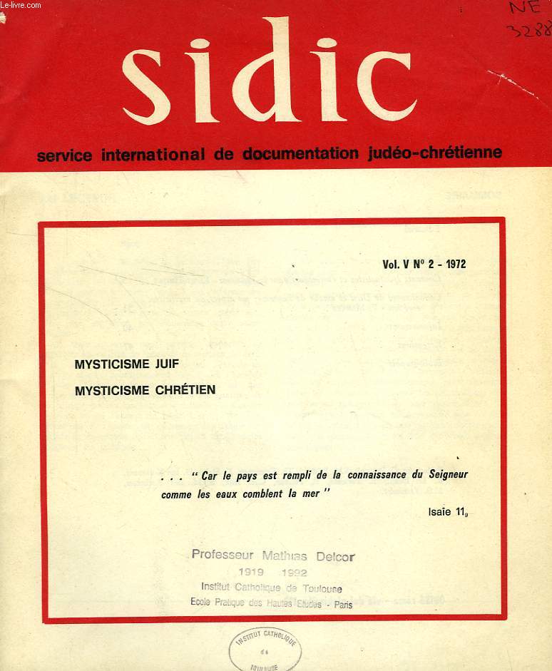 SIDIC, VOL. V, N 2, 1972, SERVICE INTERNATIONAL DE DOCUMENTATION JUDEO-CHRETIENNE