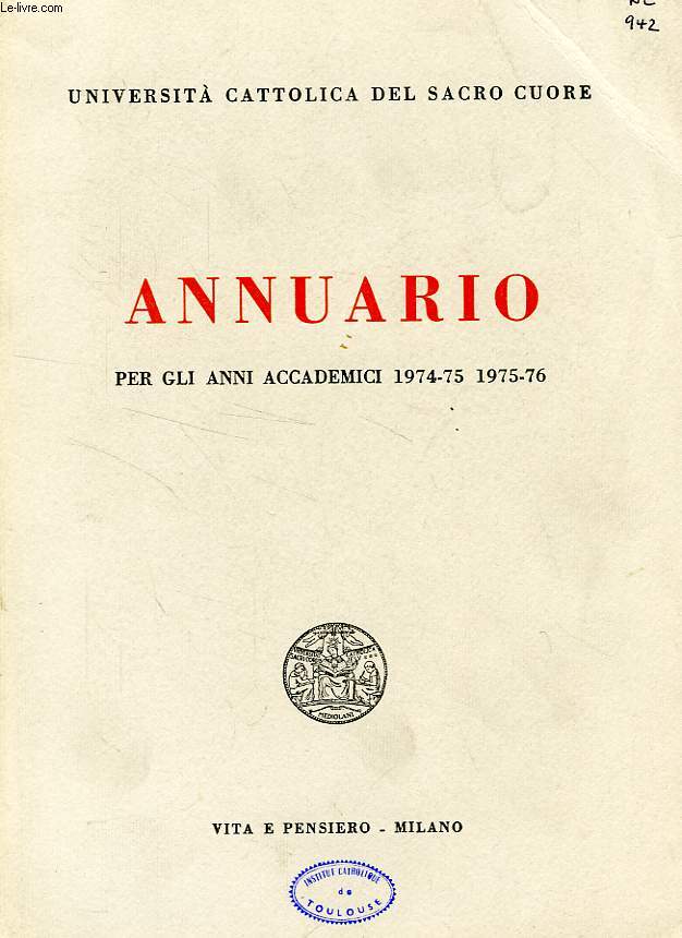 ANNUARIO PER GLI ANNI ACCADEMICI 1974-75, 1976-77