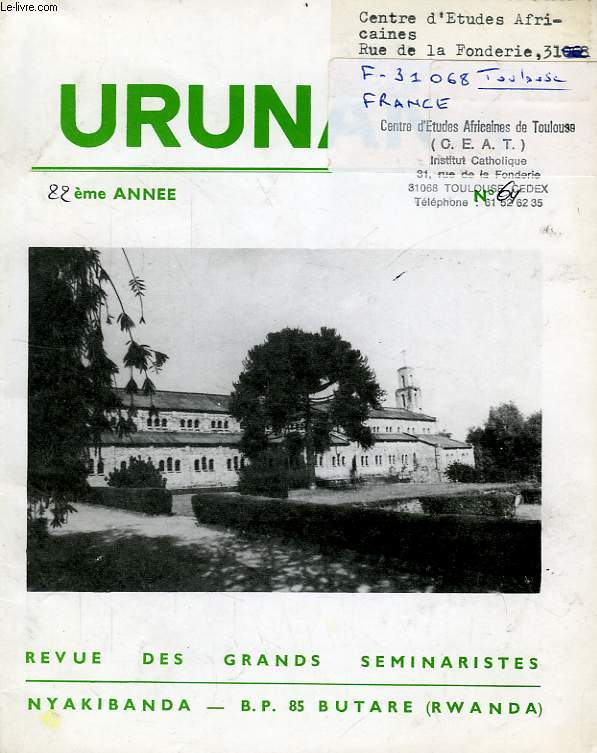 URUNANA, 22e ANNEE, N 64, NOEL 1988