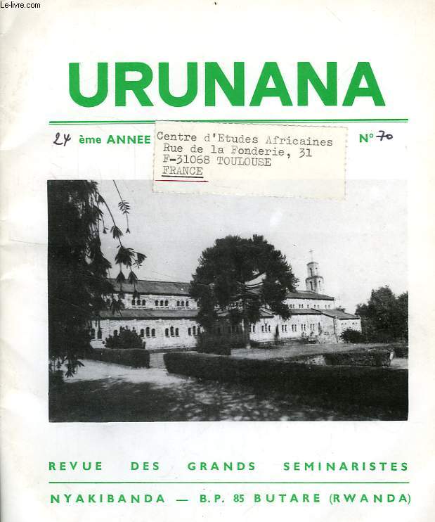 URUNANA, 24e ANNEE, N 70, NOEL 1990