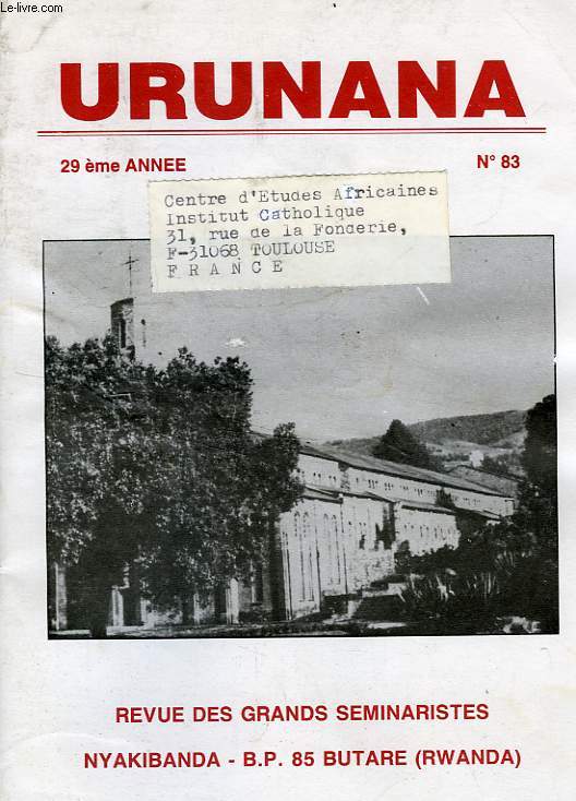 URUNANA, 29e ANNEE, N 83, JAN. 1996