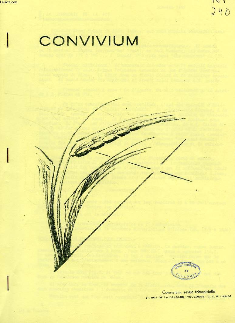CONVIVIUM, 1970-1982, 46 NUMEROS