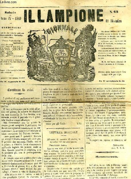 IL LAMPIONE, GIORNALE PER TUTTI, ANNO IX, N 65, SABATO 11 DICEMBRE