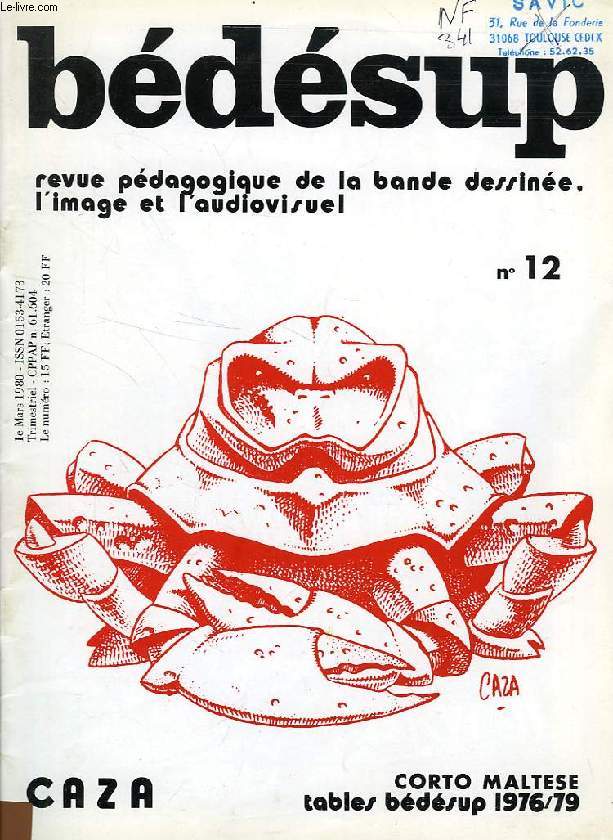 BEDESUP, N 12, MARS 1980, CORTO MALTESE, TABLES BEDESUP 1976-79