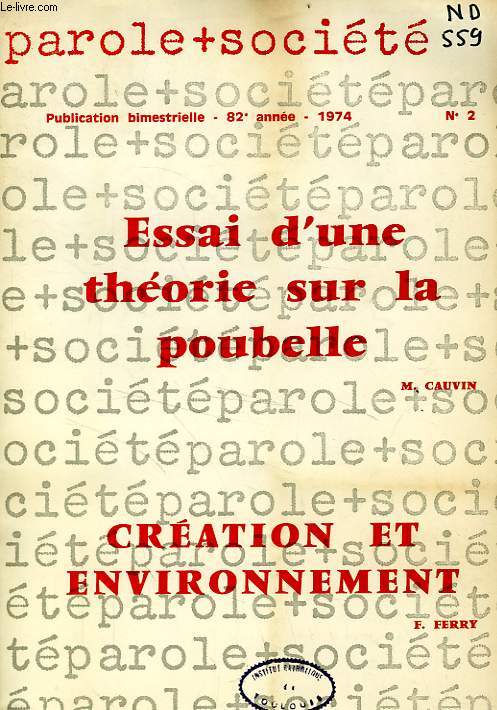 PAROLE ET SOCIETE, 82e ANNEE, N 2, 1974