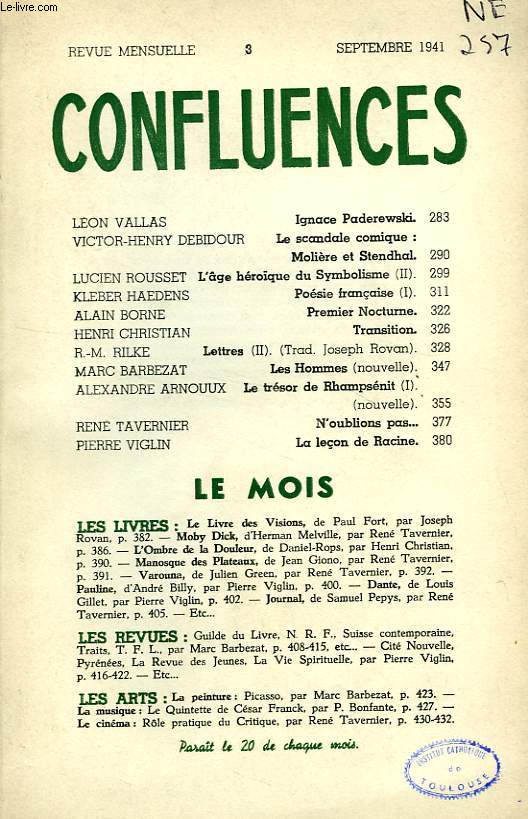 CONFLUENCES, N 3, SEPT. 1941