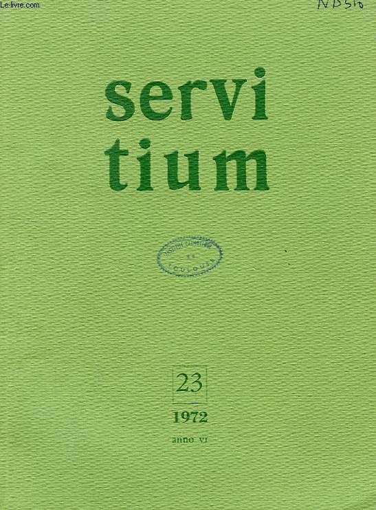 SERVITIUM, ANNO VI, N 23, 1972, QUADERNI DI SPIRITUALITA'