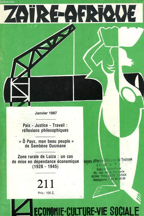 ZARE-AFRIQUE, ECONOMIE, CULTURE, VIE SOCIALE, 1987-1989, 28 NUMEROS