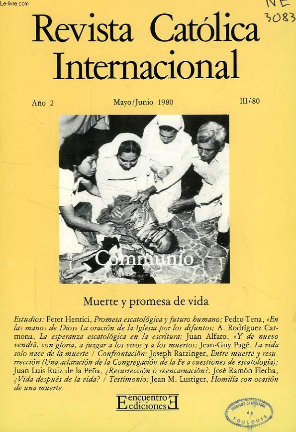 COMMUNIO, REVISTA CATOLICA INTERNACIONAL, AO 2, III/1980, MUERTE Y PROMESA DE VIDA