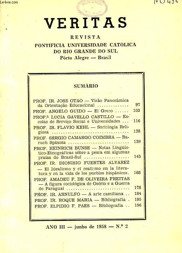VERITAS, ANO III, N 2, JUNHO 1958