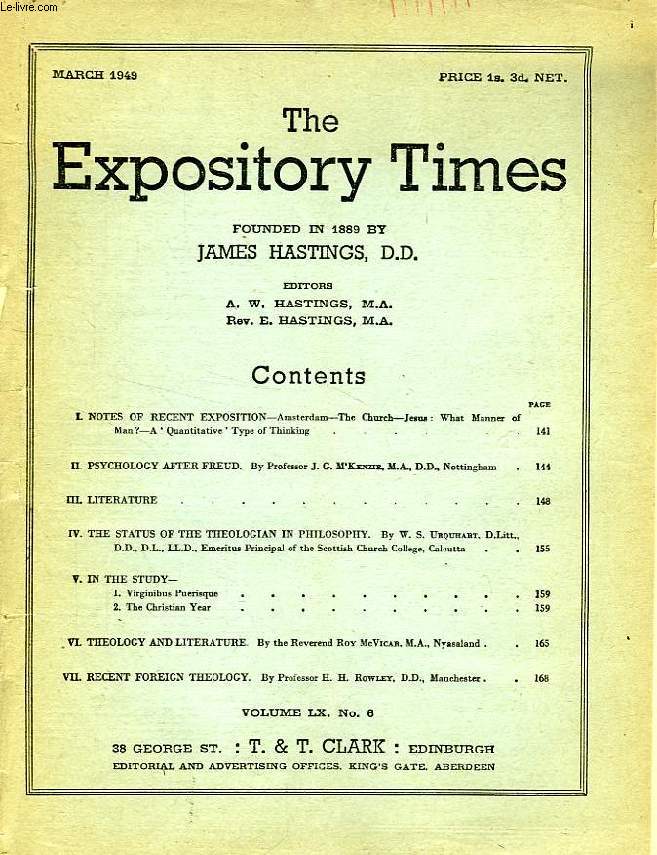 THE EXPOSITORY TIMES, MARCH 1949