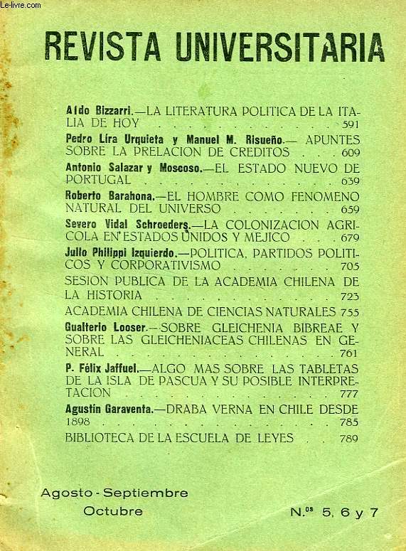 REVISTA UNIVERSITARIA, AO XIX, N 5-6-7, AGOSTO-OCT. 1934