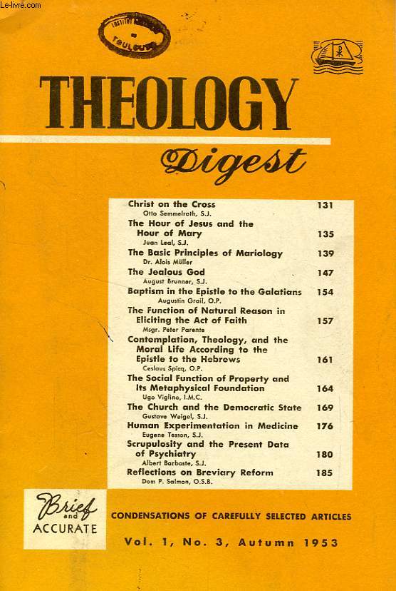 THEOLOGY DIGEST, AUTUMN 1953