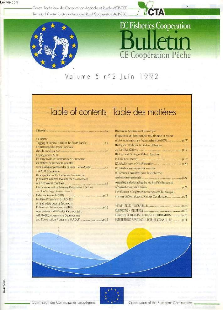 EC FISHERIES COOPERATION BULLETIN, CE COOPERATION PECHE, 1992-2001, 24 NUMEROS (INCOMPLET)