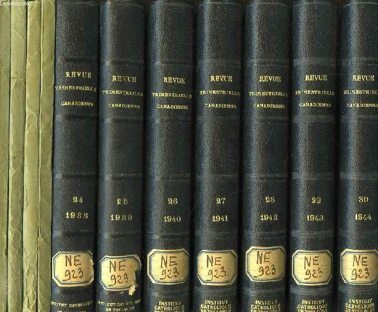 REVUE TRIMESTRIELLE CANADIENNE, 1937-1953, 13 VOLUMES & 14 FASCICULES