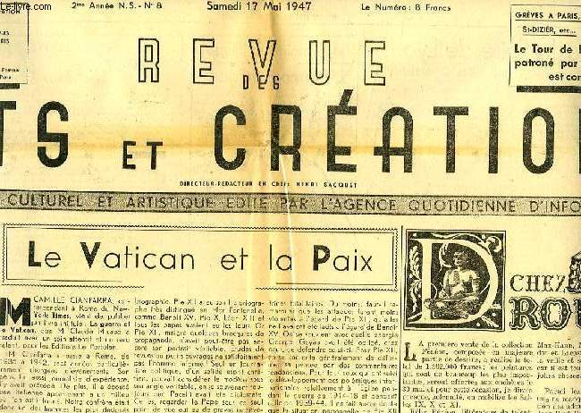 REVUE DES ARTS ET CREATIONS, 2e ANNEE, N.S., N 8, MAI 1947