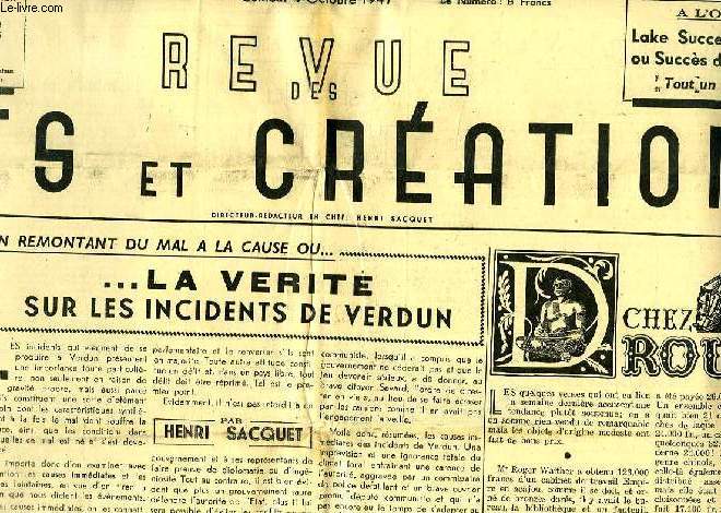 REVUE DES ARTS ET CREATIONS, 2e ANNEE, N.S., N° 27, OCT. 1947