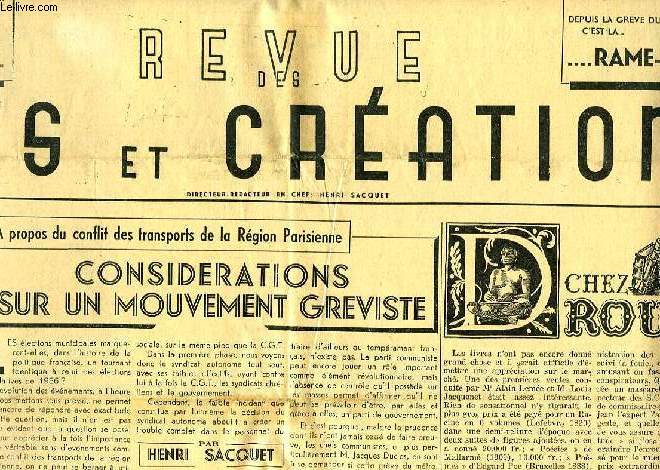 REVUE DES ARTS ET CREATIONS, 2e ANNEE, N.S., N 29, OCT. 1947