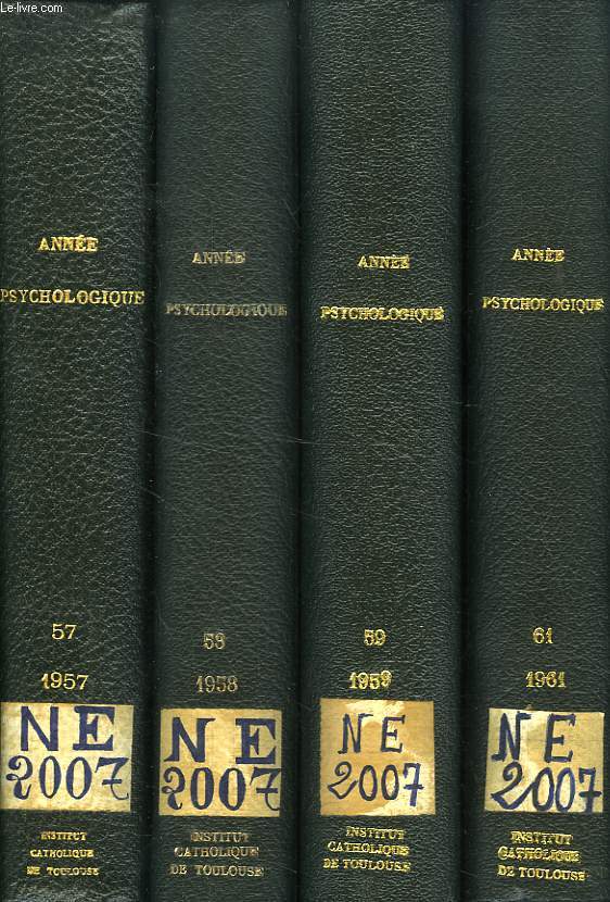 L'ANNEE PSYCHOLOGIQUE, 1957-1961, 4 VOLUMES