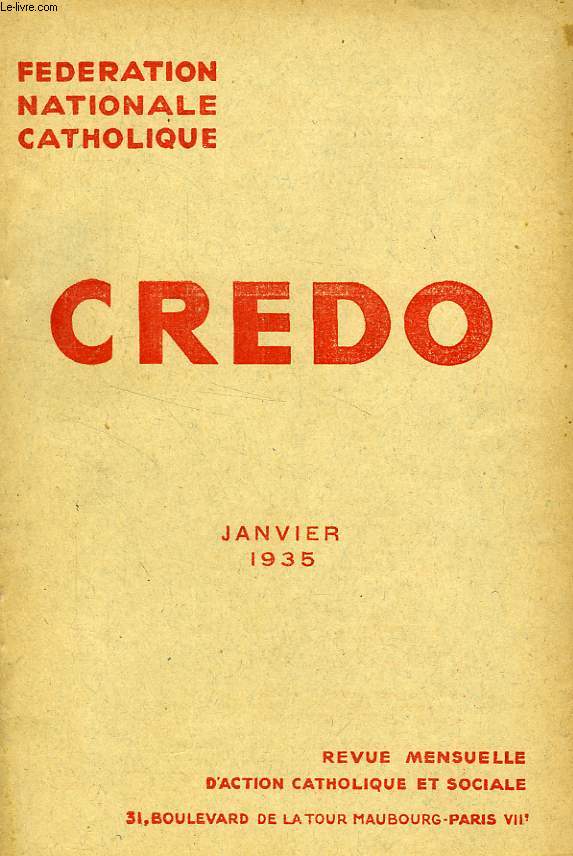 CREDO, JAN. 1935