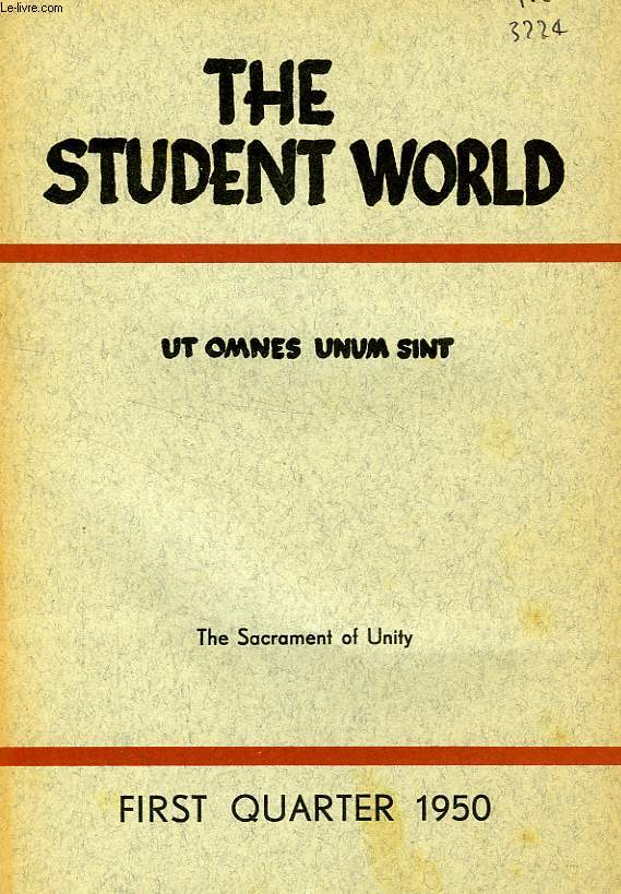 THE STUDENT WORLD, N 1, 1950, UT OMNES UNUM SINT