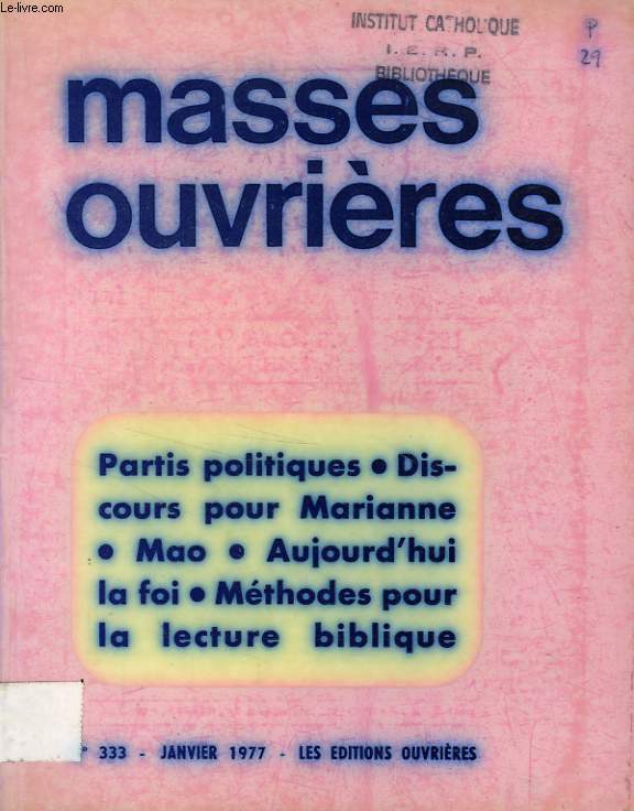 MASSES OUVRIERES, 1977-1987, 81 NUMEROS (INCOMPLET)
