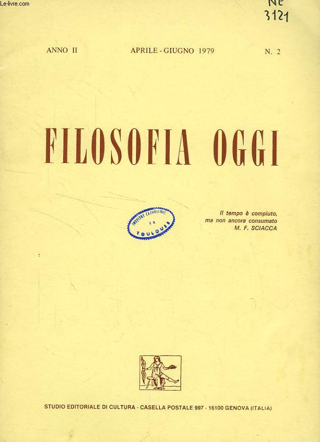 FILOSOFIA OGGI, ANNO II, N 1, GENNAIO-MARZO 1979