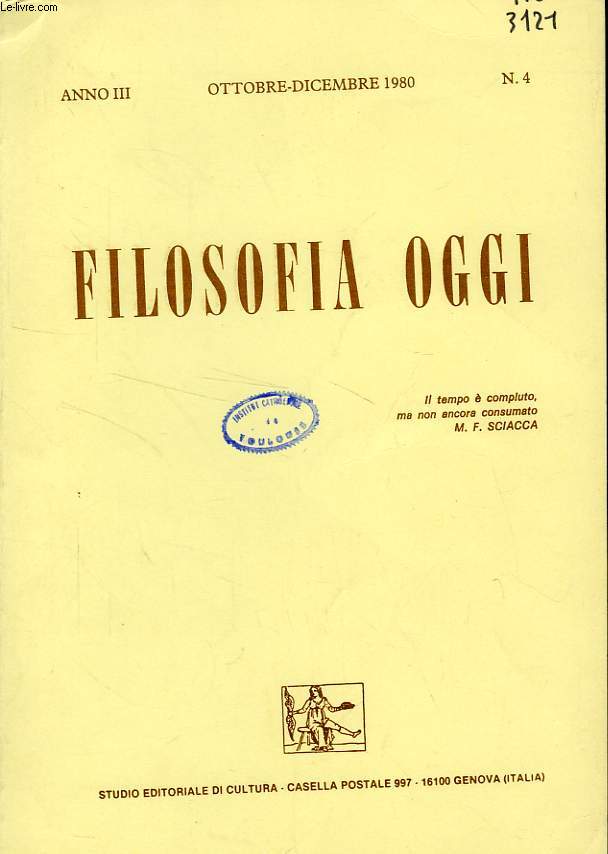FILOSOFIA OGGI, ANNO III, N 4, OTT.-DIC. 1980