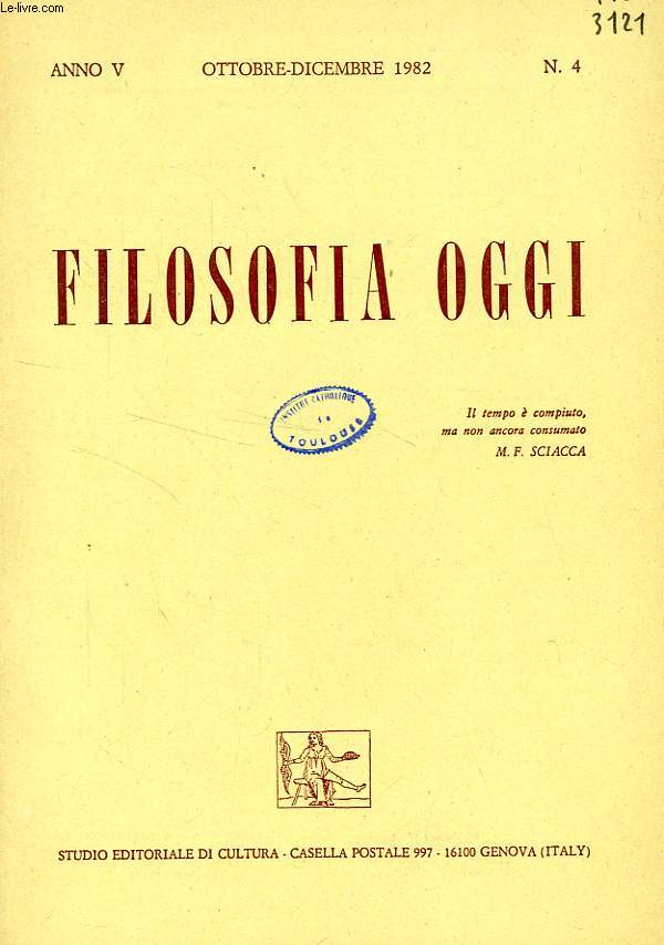 FILOSOFIA OGGI, ANNO V, N 4, OTT.-DIC. 1982