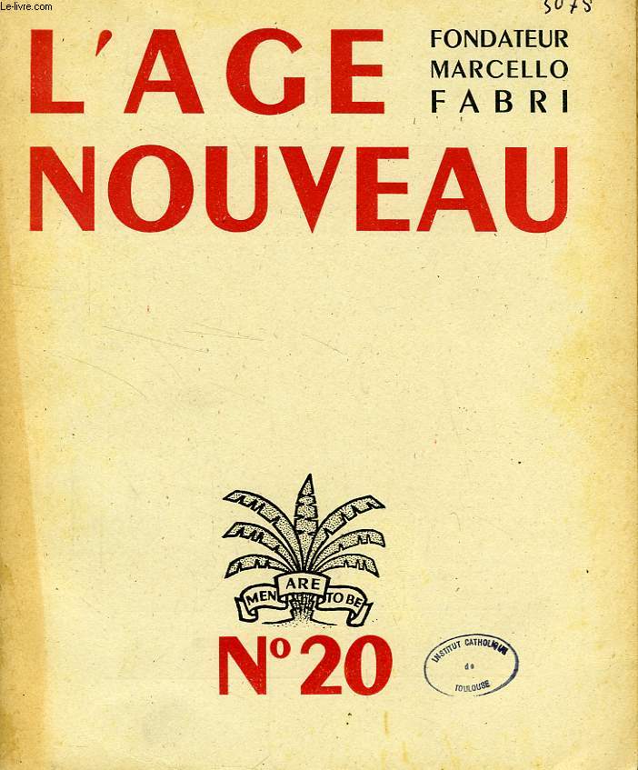 L'AGE NOUVEAU, N 19, 1947, REVUE D'EXPRESSION ET D'ETUDE DES ARTS, DES LETTRES, DES IDEES