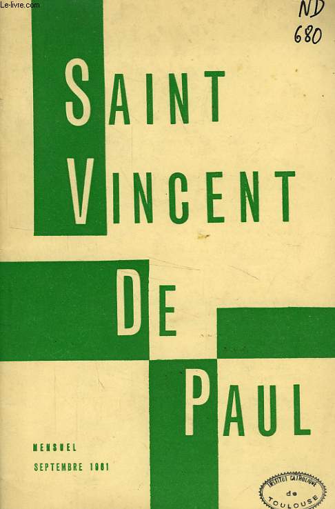 BULLETIN DE LA SOCIETE DE SAINT-VINCENT-DE-PAUL, NOUVELLE SERIE, SEPT. 1961