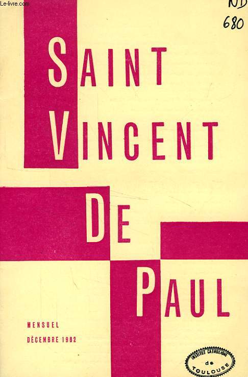 BULLETIN DE LA SOCIETE DE SAINT-VINCENT-DE-PAUL, NOUVELLE SERIE, DEC. 1962