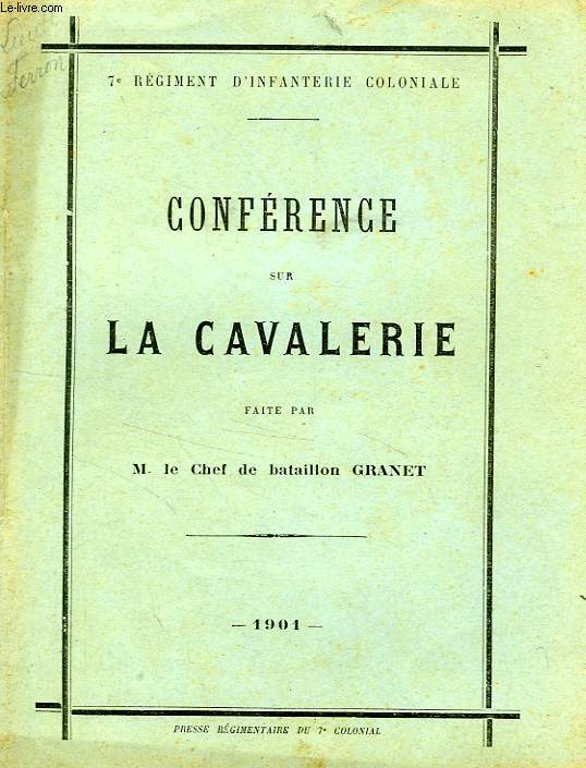 CONFERENCE SUR LA CAVALERIE