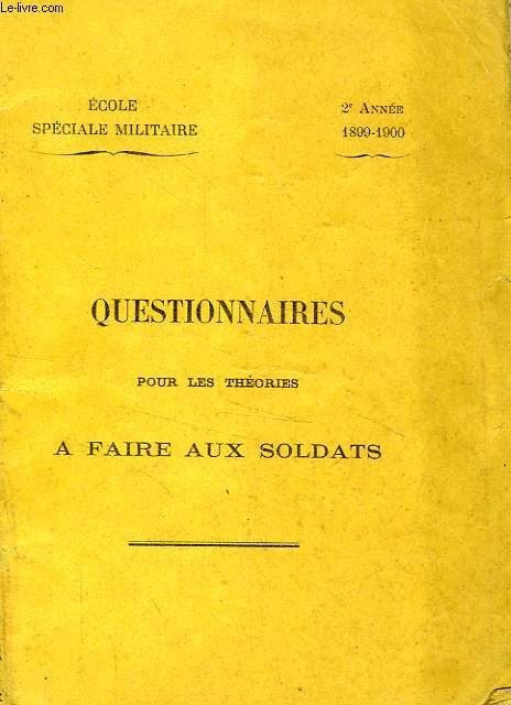 QUESTIONNAIRES POUR LES THEORIES A FAIRE AUX SOLDATS