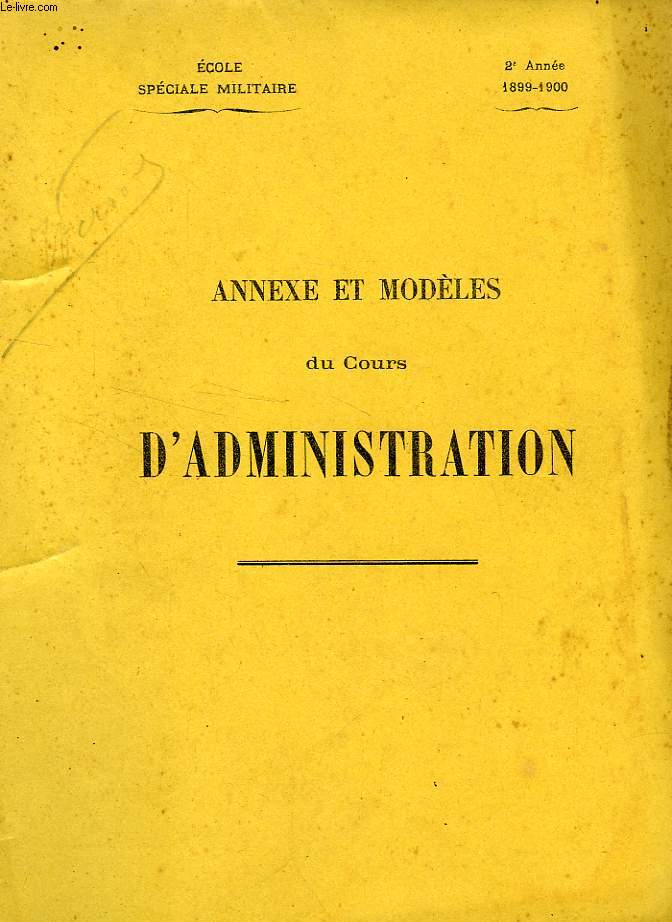 ANNEXE ET MODELES DU COURS D'ADMINISTRATION