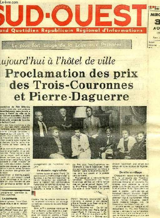 DOSSIER DE COUPURES DE JOURNAUX, LE PRIX DES TROIS COURONNES, 1977 (ARCHIVES DE PIERRE DAGUERRE)