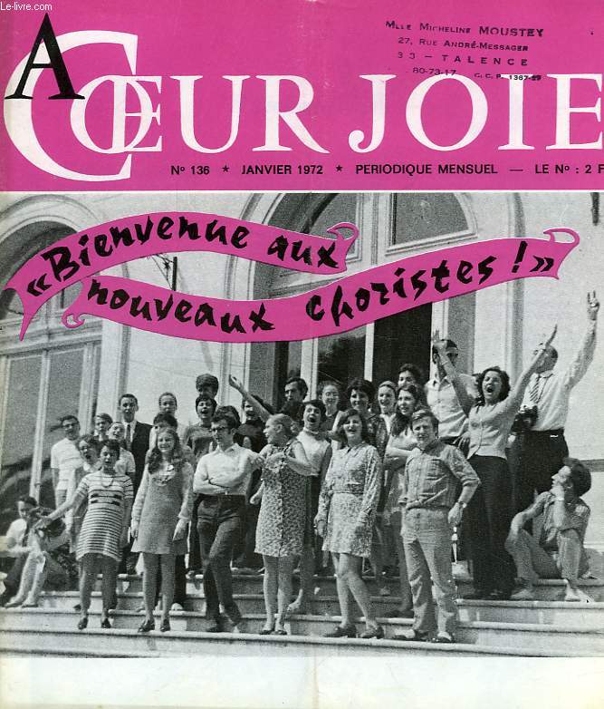 A COEUR JOIE, N 136, JAN. 1972