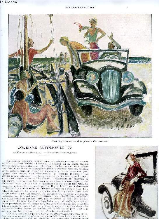 TOURISME AUTOMOBILE 1934 (EXTRAIT DE L'ILLUSTRATION)