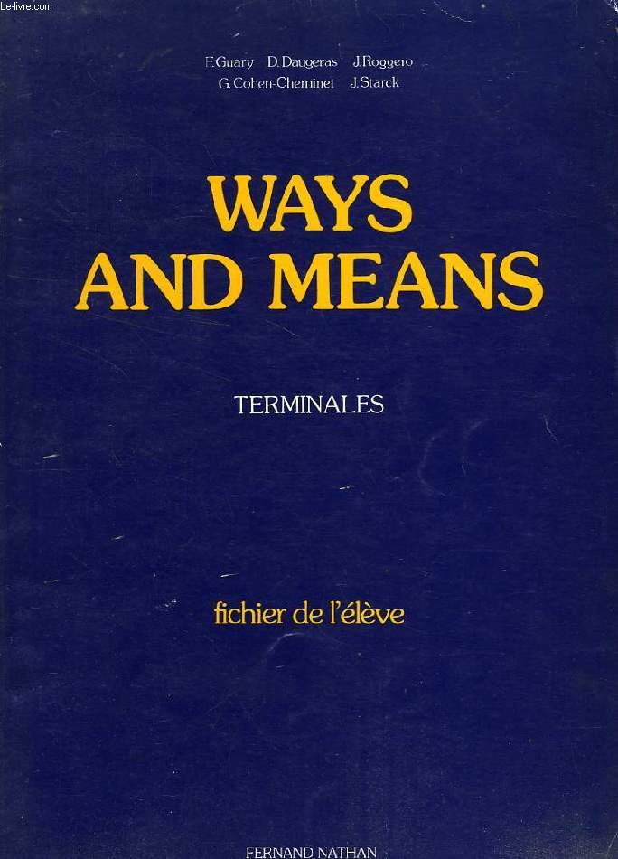WAYS AND MEANS, TERMINALES, FICHIER DE L'ELEVE