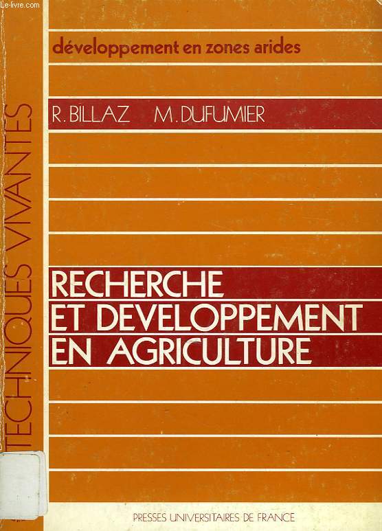 RECHERCHE ET DEVELOPPEMENT AN AGRICULTURE