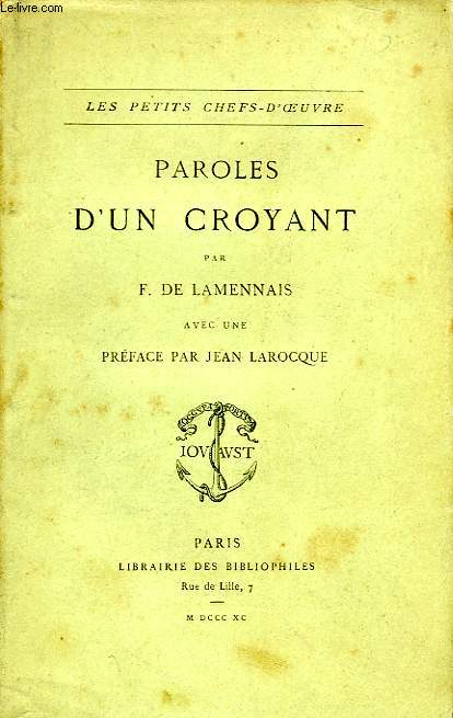 PAROLES D'UN CROYANT