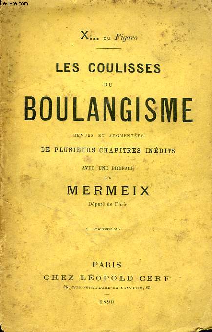 LES COULISSES DU BOULANGISME