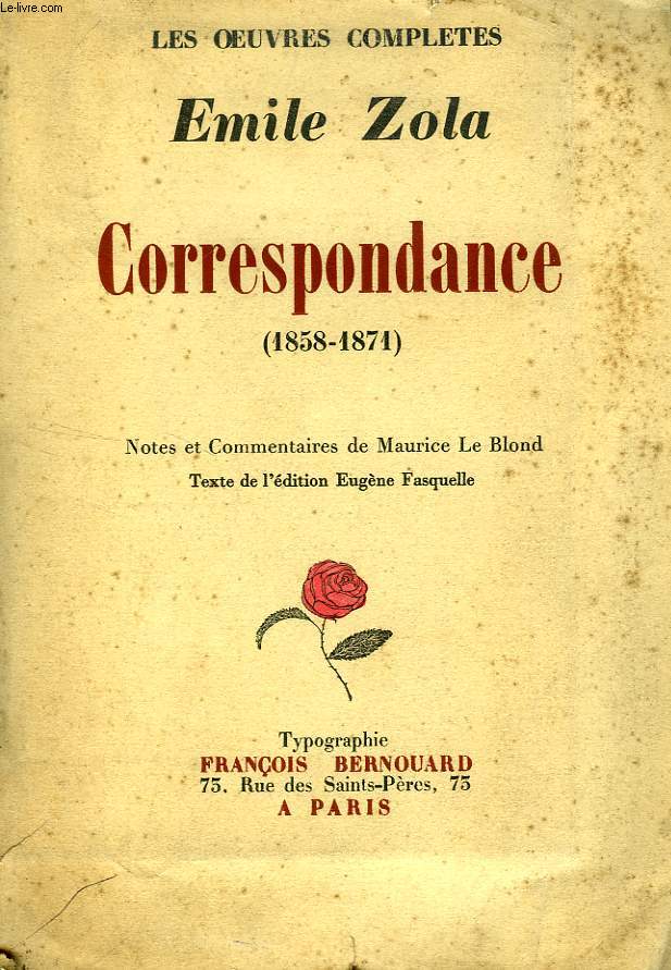 CORRESPONDANCE (1858-1871)