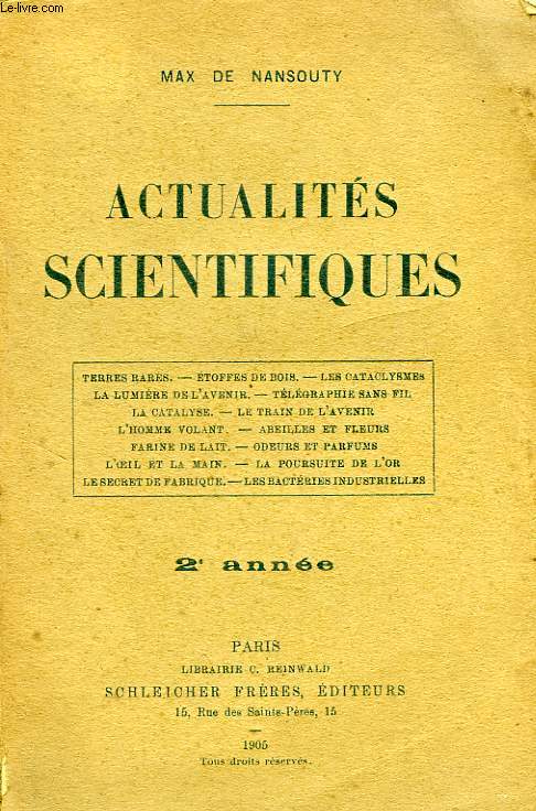 ACTUALITES SCIENTIFIQUES, 2e ANNEE