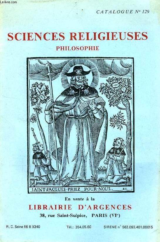 CATALOGUE N 129, SCIENCES RELIGIEUSES, PHILOSOPHIE