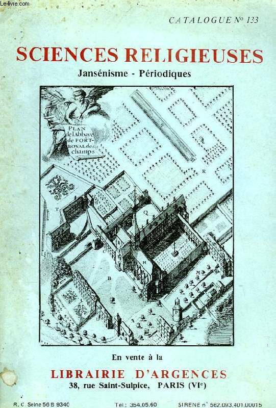 CATALOGUE N 133, SCIENCES RELIGIEUSES, JANSENISME, PERIODIQUES