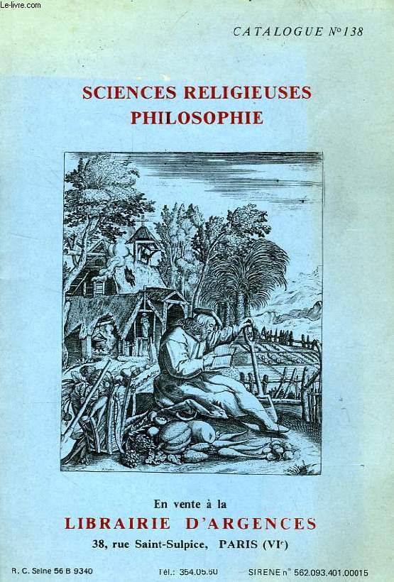 CATALOGUE N 138, SCIENCES RELIGIEUSES, PHILOSOPHIE