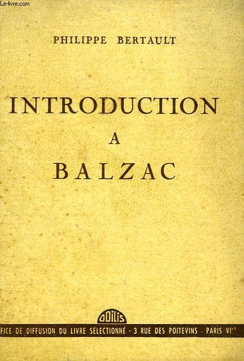 INTRODUCTION A BALZAC